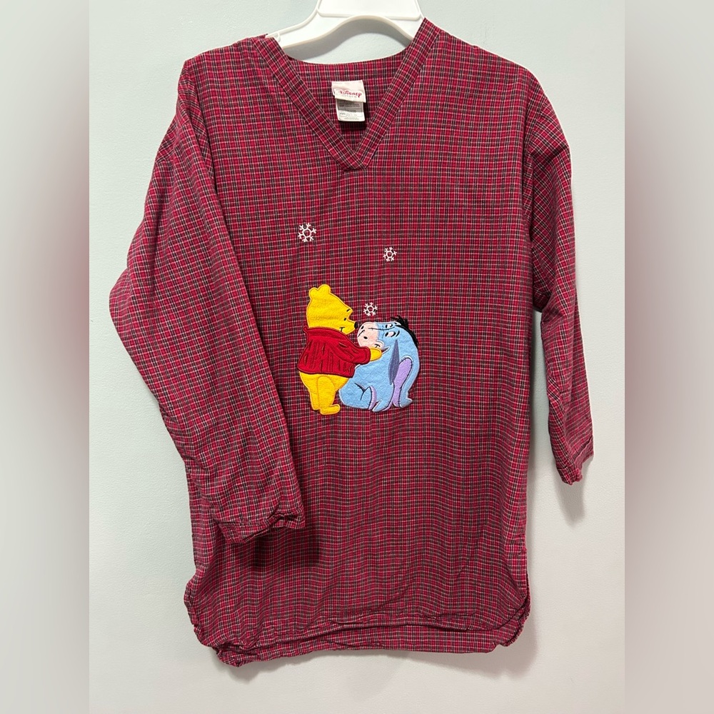 Vintage Disney Winnie the Pooh Plaid Oversized Sleep Shirt